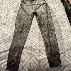 SPANX Black and Gold Shimmer Leggings